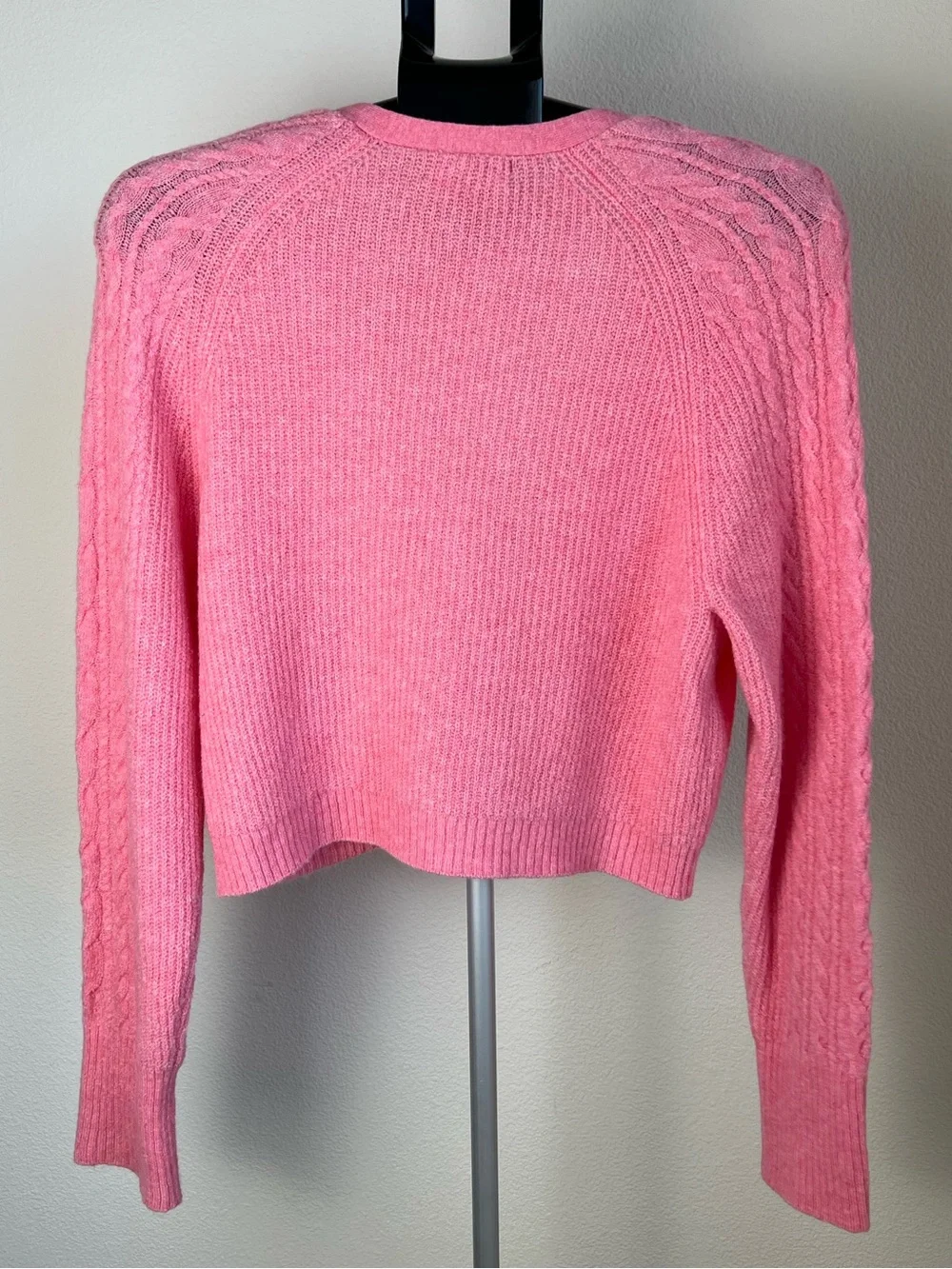 J.Crew Pink Cropped Cardigan Preppy Wool Alpaca Old Money Academia Preppy Barbie